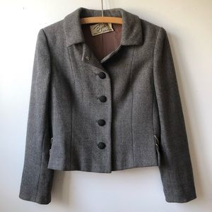 Vintage UNION MADE 1960’s wool cropped fully-lined jacket with chain detail